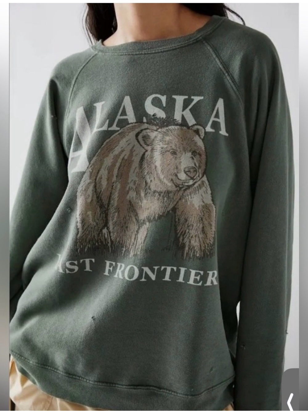 Free People x Original Retro Brand LAST FRONTIER Alaska Bear SWEATSHIRT